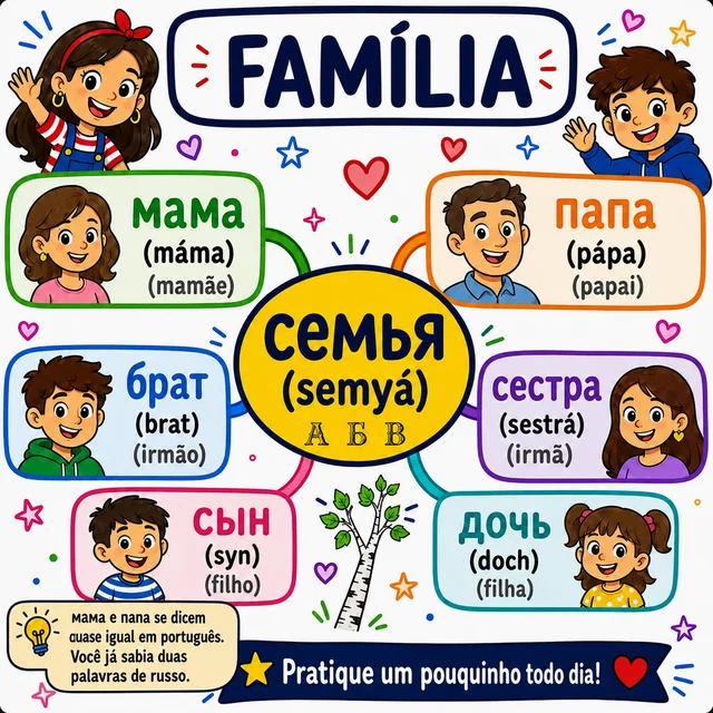 Mapa mental: o alfabeto cirílico, 33 letras